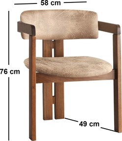 Καρέκλα Καρυδιά / Μπεζ CO 58x49x76