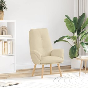 vidaXL Χαλαρωτική Πολυθρόνα Κρεμ Υφάσματος