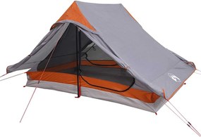 vidaXL Σκηνή Κάμπινγκ 2 Ατόμων Αδιάβροχη Γκρι