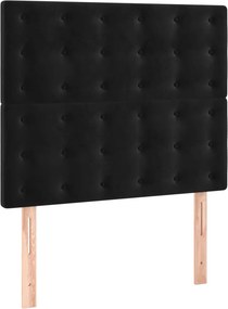 vidaXL Κρεβάτι Boxspring με Στρώμα Μαύρο 80 x 200 εκ. Βελούδινο
