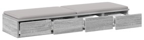 vidaXL Συρτάρια Κρεβατιού Γκρι Σονομά 120x36,5x16,5 cm Επεξεργασμένο Ξύλο