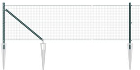 vidaXL Welded Wire Fence με 13 Άγκυρες Πράσινο 0.8x50 μ Χάλυβα