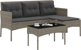 vidaXL Σετ Καναπέ Κήπου με μαξιλάρι 2 pcs συνθετικό ρατάν