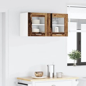vidaXL Κρεμαστό ντουλάπι 2 pcs Παλιό ξύλο Επεξεργασμένο Ξύλο