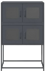 Highboard Ανθρακί 68x39x107 cm Χάλυβας - Ανθρακί