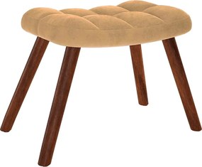 vidaXL Πολυθρόνα Relax Καφέ Βελούδινη με Σκαμπό