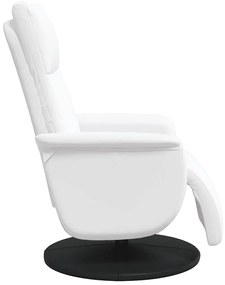 vidaXL Πολυθρόνα Ανακλινόμενη με Υποπόδιο Λευκή από Συνθετικό Δέρμα