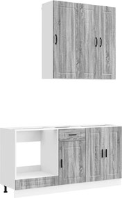 vidaXL Μονάδα κουζίνας PORTO 5 pcs Γκρι Sonoma Επεξεργασμένο Ξύλο
