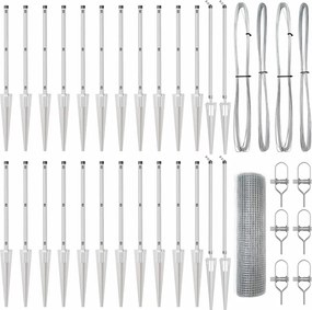 vidaXL Στύλος Περιφράξεων Ασημί 50 x 0,4 μ (12 x 12 mm mesh) Ατσάλι