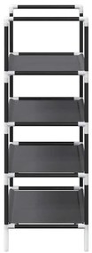 Ράφι παπουτσιών 4 επιπέδων μαύρο 44x28x77 cm μη υφασμένο ύφασμα - Μαύρο