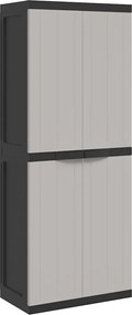 vidaXL Ντουλάπι Αποθ. Εξ. Χώρου Γκρι/Μαύρο 65x37x165εκ. Πολυπροπυλένιο