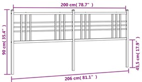 vidaXL Ανταλλακτικό κεφαλάρι Λευκό 200 εκ. Μεταλλικό