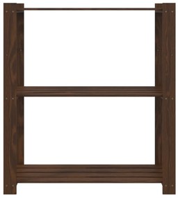 Ραφιέρα με 3 Ράφια Καφέ 80 x 38 x 90 εκ. από Μασίφ Ξύλο Πεύκου - Καφέ