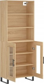 vidaXL Ντουλάπι Sonoma δρυς 69,5 x 34 x 180 εκ. από Επεξεργασμένο Ξύλο