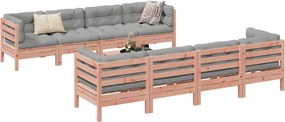 vidaXL Καναπές Κήπου Σετ 9 Τεμ. Μασίφ Ψευδοτσούγκα Ελάτης Μαξιλάρια