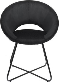 ΚΑΡΈΚΛΕΣ &amp; ΠΟΛΥΘΡΌΝΕΣ ROUND VELVET ARMCHAIR GIULIA BLACK HD0065