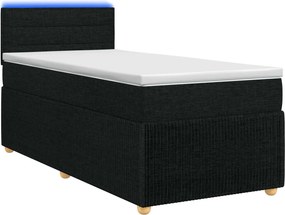 vidaXL Κρεβάτι box spring με στρώμα Μαύρο 80 x 200 cm Ύφασμα