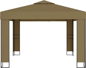 vidaXL Κιόσκι με Διπλή Οροφή Taupe 3 x 3 x 2,7 μ. 180 γρ/μ²