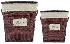 Καλάθι “HOME” σετ 2τμχ σε κόκκινο χρώμα 45x33x54 700-01100