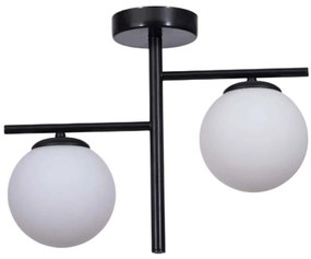 Φωτιστικό Οροφής - Πλαφονιέρα 534LUN5954 42x15x34cm 2xE27 40W Black-White Opviq