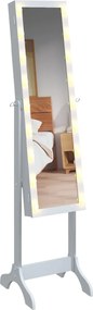 vidaXL Καθρέφτης Επιδαπέδιος με LED Λευκός 34 x 37 x 146 εκ.