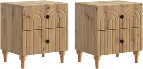 vidaXL Κομοδίνο 2 τεμ. Artisan Δρυς 43 x 34,5 x 48 εκ