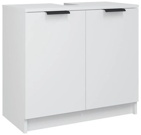 vidaXL Ντουλάπι Μπάνιου Λευκό 64,5 x 33,5 x 59 εκ. Επεξεργασμένο Ξύλο