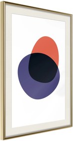 Αφίσα - White, Orange, Violet and Black - 30x45 - Χρυσό - Με πασπαρτού