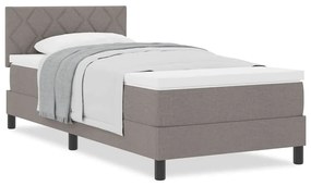 vidaXL Κρεβάτι box spring με στρώμα Taupe 100 x 200 cm ύφασμα