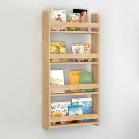 Επιτοίχια βιβλιοθήκη - ραφιέρα Montessori Megapap χρώμα sapphire oak 60x15x120εκ.-GP041-0097,2