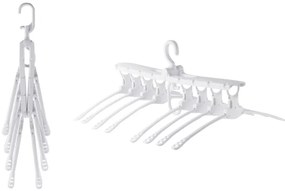 Κρεμάστρα ντουλάπας HUH-0107, 8 θέσεων, αναδιπλούμενη, λευκή