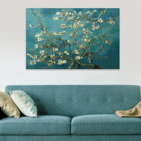 Πίνακας σε καμβά &quot;Blooming Flowers&quot; Megapap ψηφιακής εκτύπωσης 140x100x3εκ.