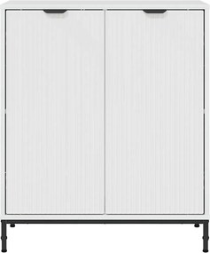 vidaXL Πλαϊνό γραφείο Υψηλής γυαλάδας λευκό 69,5 x 33 x 82 εκ.