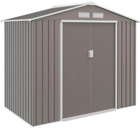 Outsunny Αποθήκη Εργαλείων με Συρόμενες Πόρτες 2,13 x 1,30 x 1,85cm Μέταλλο Γκρι