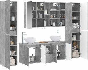vidaXL Σετ Επίπλων Μπάνιου 6 pcs Γκρι Σκυροδέματος