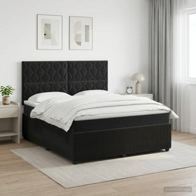 vidaXL Κρεβάτι box spring με στρώμα Μαύρο 160 x 200 cm Βελούδο