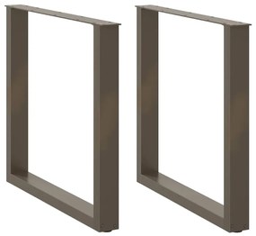 Πόδια Τραπεζαρίας σε Σχήμα U 2 τεμ. από Φυσικό Ατσάλι 90x(72-73) εκ. Ατσάλι