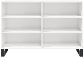 vidaXL Ραφιέρα Γυαλιστερή Λευκή 103,5 x 35 x 70 εκ. από Επεξεργ. Ξύλο