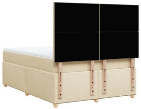 ΚΡΕΒΑΤΙ BOXSPRING ΜΕ ΣΤΡΩΜΑ ΚΡΕΜ 160X200 ΕΚ. ΥΦΑΣΜΑΤΙΝΟ 3291329