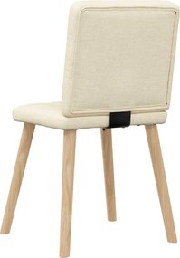 vidaXL Καρέκλες Τραπεζαρίας 2 τεμ. Κρεμ Υφασμάτινες