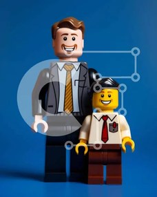 Intra Συλλεκτικό Ξύλινο Παζλ Plywood  4mm - Φιγούρες Lego σε επαγγελματικά και casual ρούχα Σε Ξύλινο Κουτί - Διαστάσεις: 10x10 cm – 25 κομμάτια