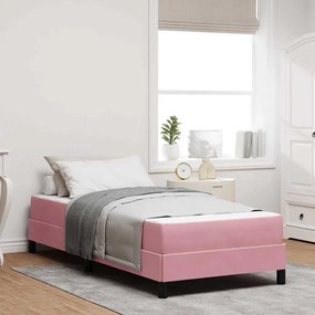 vidaXL Κρεβάτι box spring με στρώμα Ροζ 80 x 200 cm Βελούδο