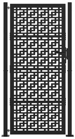 Πύλη κήπου Μαύρη 105x205 cm Ατσάλινος Σταυρός Σχεδιασμός - Μαύρο