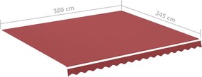 vidaXL Ανταλλακτικό Ύφασμα Τέντας Μπορντό 4x3,5 μ. Πολυεστέρας