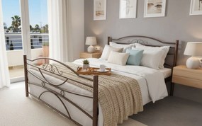 Κρεβάτι Ramon-90x190-Καφέ Σφυρίλατο-Με ποδαρικό