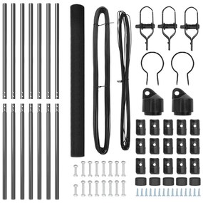 vidaXL Φράχτης  Welded Wire με 7 παλάμες Γκρι 1.6x10 μ