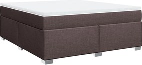vidaXL Κρεβάτι Boxspring με Στρώμα Σκούρο Καφέ 180x200 εκ Υφασμάτινο