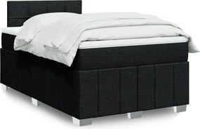 vidaXL Κρεβάτι Boxspring με Στρώμα Μαύρο 120x200 εκ. Υφασμάτινο