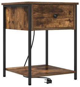 vidaXL Κομοδίνο Καπνιστή δρυς 42 x 41 x 56 εκ. Επεξεργασμένο ξύλο