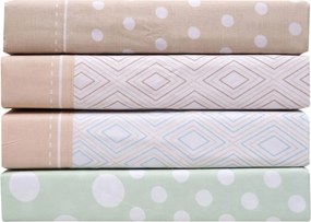 Σεντόνι Ημίδιπλο Mε Λαστιχο 100x200+25 Mix &amp; Match 85 Μπεζ Anna Riska